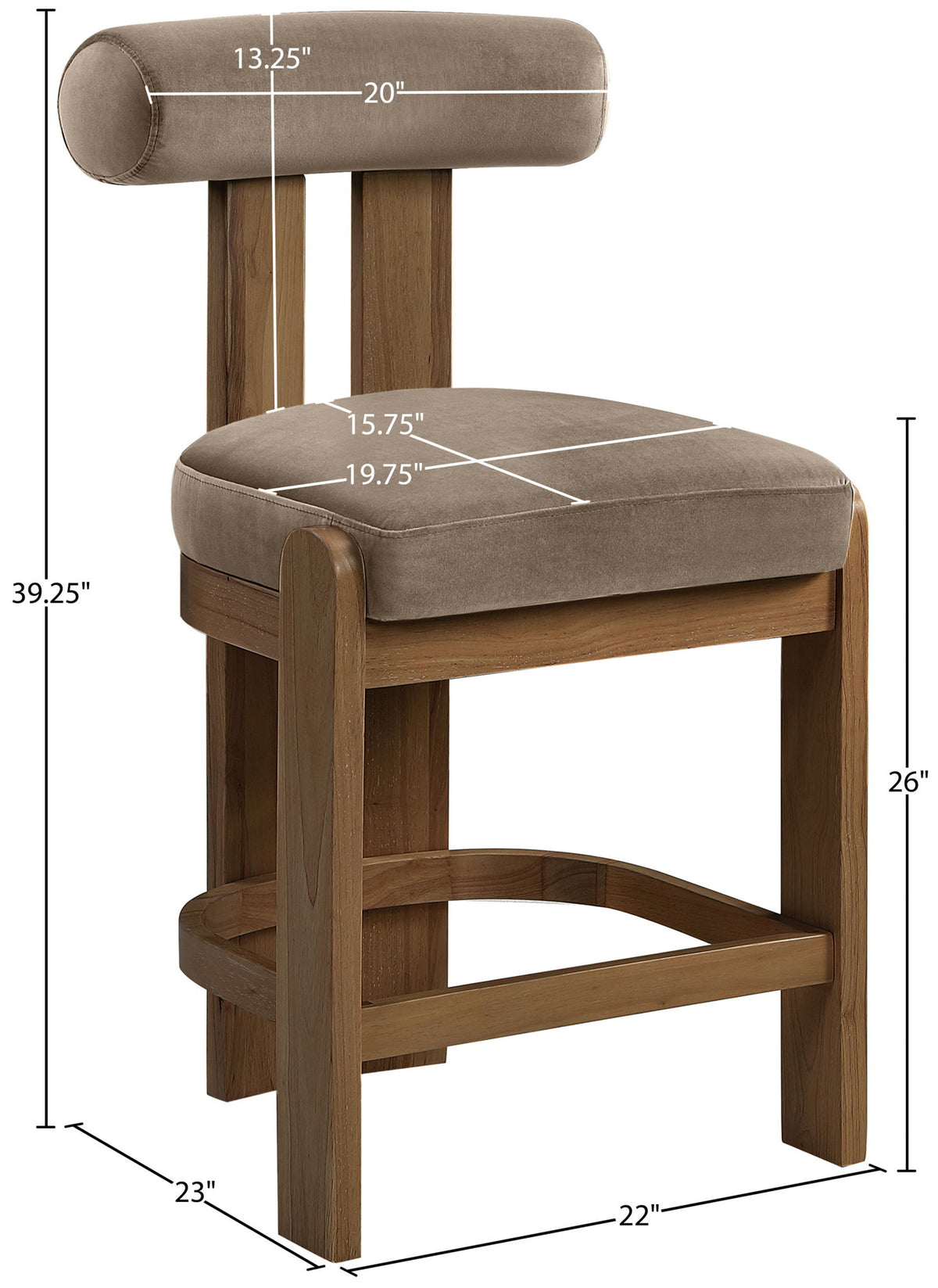 Arienzo - Velvet Upholstered Counter Stool (Set of 2)