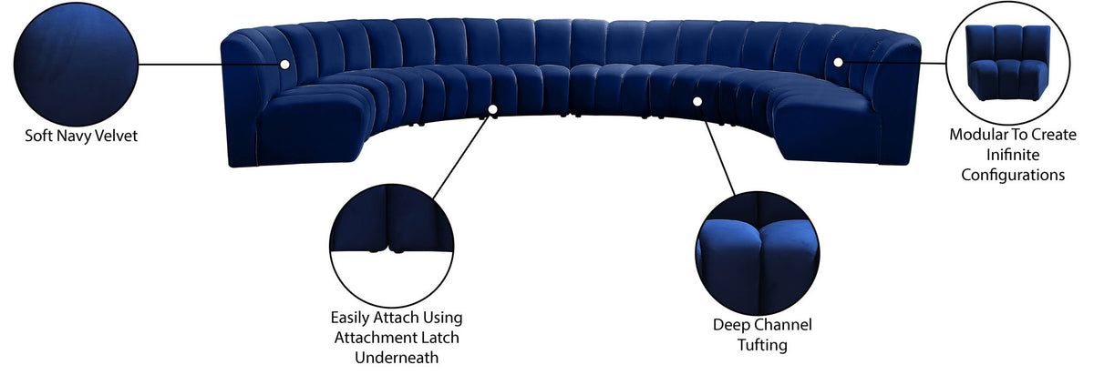 Infinity - 8 Piece Velvet Modular Sectional