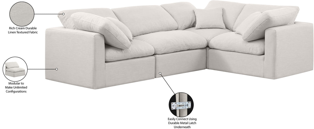 Indulge - Linen 4 Piece Modular Corner Sectional