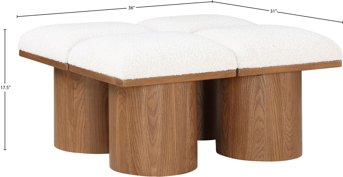 Pavilion - 4 Piece Modular Bench With Brown Base