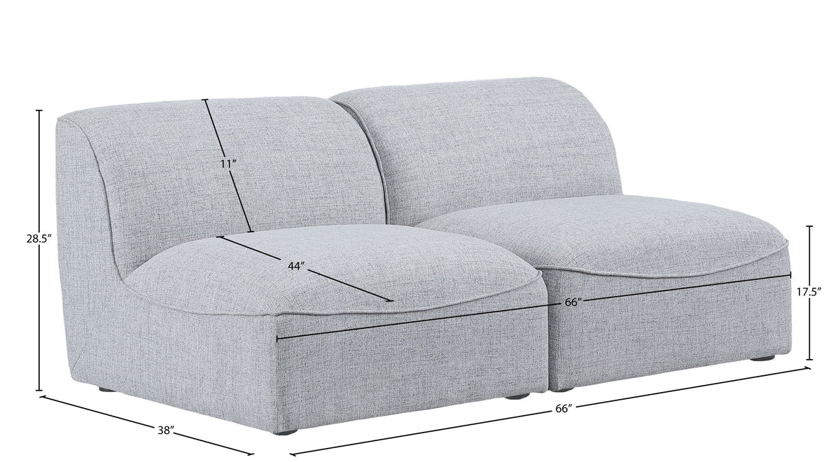 Miramar - 2 Seat Armless Modular Sofa