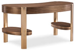 Eleana - Writing Desk - Medium Wood / Gold