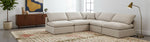 Indulge - Linen 5 Piece Modular Corner Armless Sectional