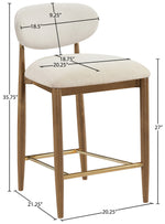 Riccio - Fabric Stool - Walnut Frame