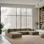 Shaggy - Fabric 5 Piece Modular Sectional With Chaise And Ottoman