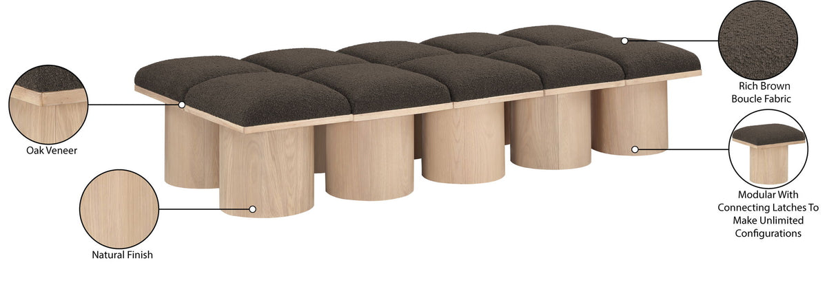 Pavilion - 10 Piece Modular Bench With Natural Base