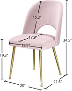 Logan - Dining Chair (Set of 2) - Gold Legs
