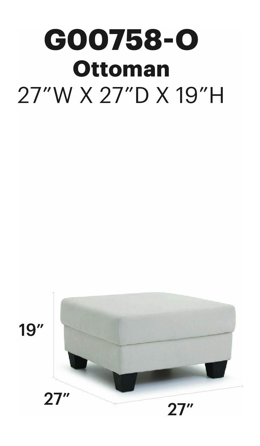 Dallas - Ottoman - Ivory