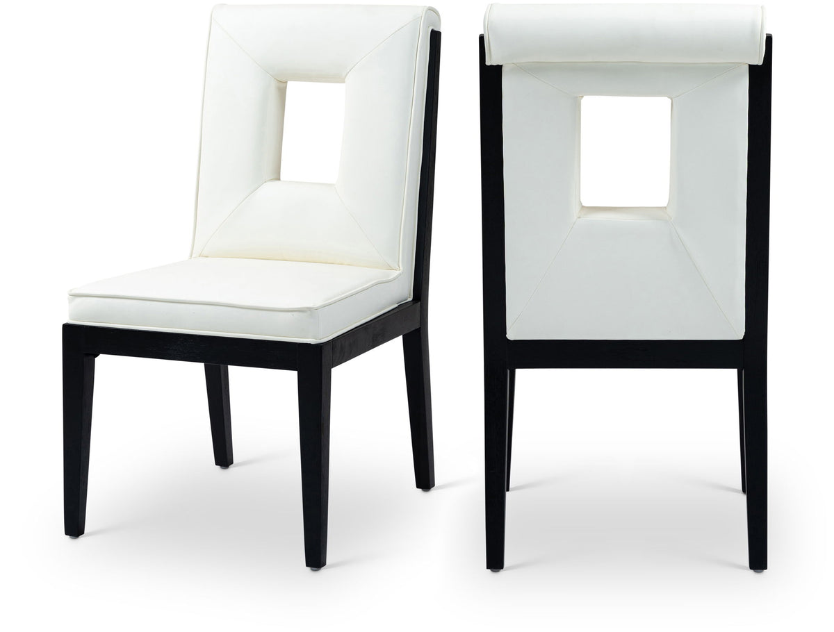Gwendolyn - Faux Leather Dining Side Chair With Black Frame (Set of 2)