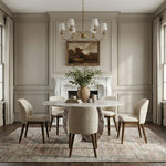 Valeo - Linen Textured Fabric Upholstered Dining Chair (Set of 2) - Painted Brown Base