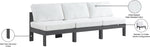 Nizuc - Outdoor Patio 3 Seat Armless Modular Sofa With Gray Frame