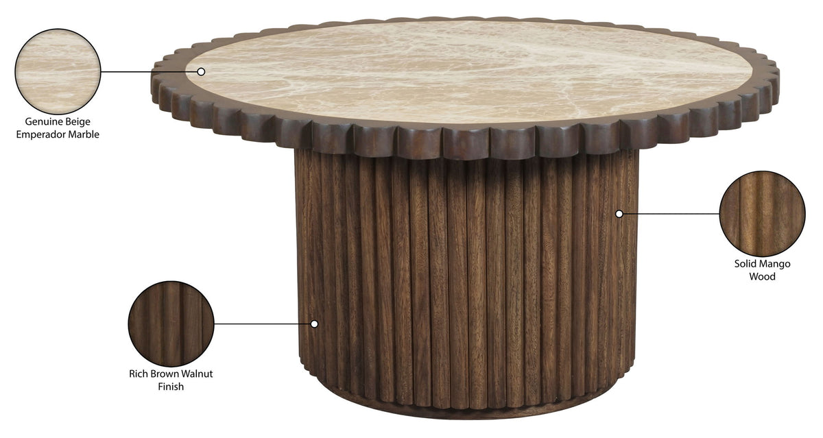 Elvira - Marble And Mango Wood Table
