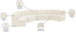 Arc - Velvet 7 Piece U-Shaped Modular Sofa