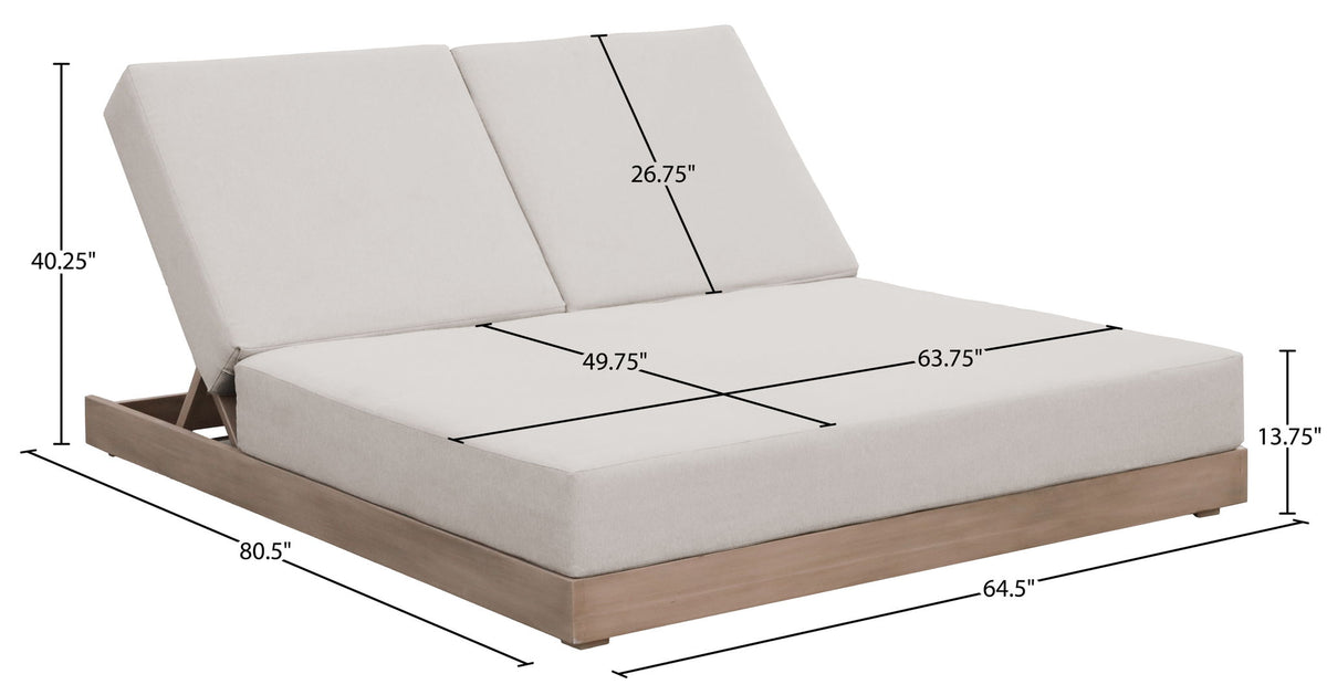 Solace - Olefin Performance Fabric Outdoor Patio Double Lounge Chair