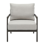 Avila - Outdoor Club Chair With Woven Rattan Back Aluminum Frame And Cushions - Dark Bronze / Silver Ash