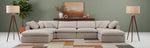 Indulge - Linen 6 Piece Modular Double Chaise Sectional