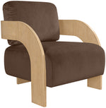 Cedra - Velvet Performance Fabric Upholstered Accent Chair - Natural Frame
