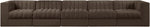 Rummi - Velvet Performance Fabric Upholstered 5 Piece Modular Sofa