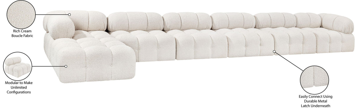 Ames - 7 Piece Boucle Fabric Modular L-Shaped Sectional