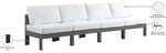 Nizuc - Outdoor Patio 4 Seat Armless Modular Sofa With Gray Frame