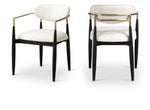 Riccio - Faux Leather Dining Arm Chair (Set of 2) - Black And Gold Frame