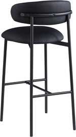 Lupita - Vegan Leather Upholstered Bar Stool With Matte Black Frame (Set of 2)