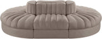 Rummi - Oval Velvet Performance Fabric Upholstered 6 Piece Modular Sectional