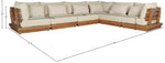 Mirella - 6 Piece Water Resistant Fabric Upholstered Outdoor Patio Modular Sectional