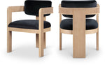 Sacha - Velvet Dining Chair With Natural Base (Set of 2)