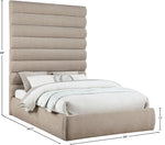 Adam - Chenille Fabric Bed With 89" Headboard