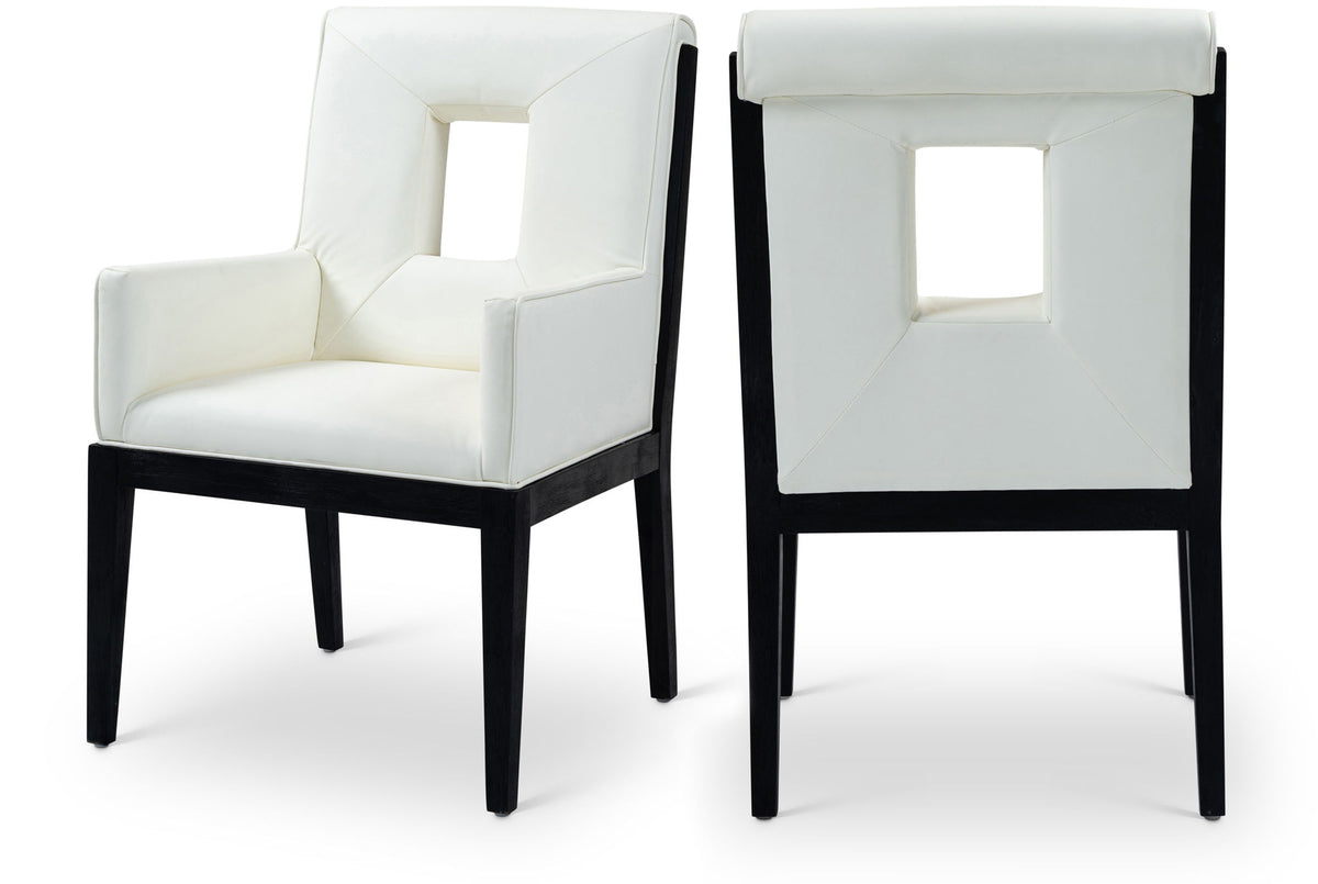 Gwendolyn - Faux Leather Dining Arm Chair With Black Frame