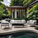Portofino - Resilient Water Repellent Fabric 69.75" Upholstered Outdoor Patio Loveseat
