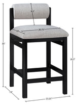 Roundhill - Fabric Counter Stool - Black Frame
