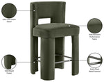 Zuno - Velvet Performance Fabric Upholstered Counter Stool (Set of 2)