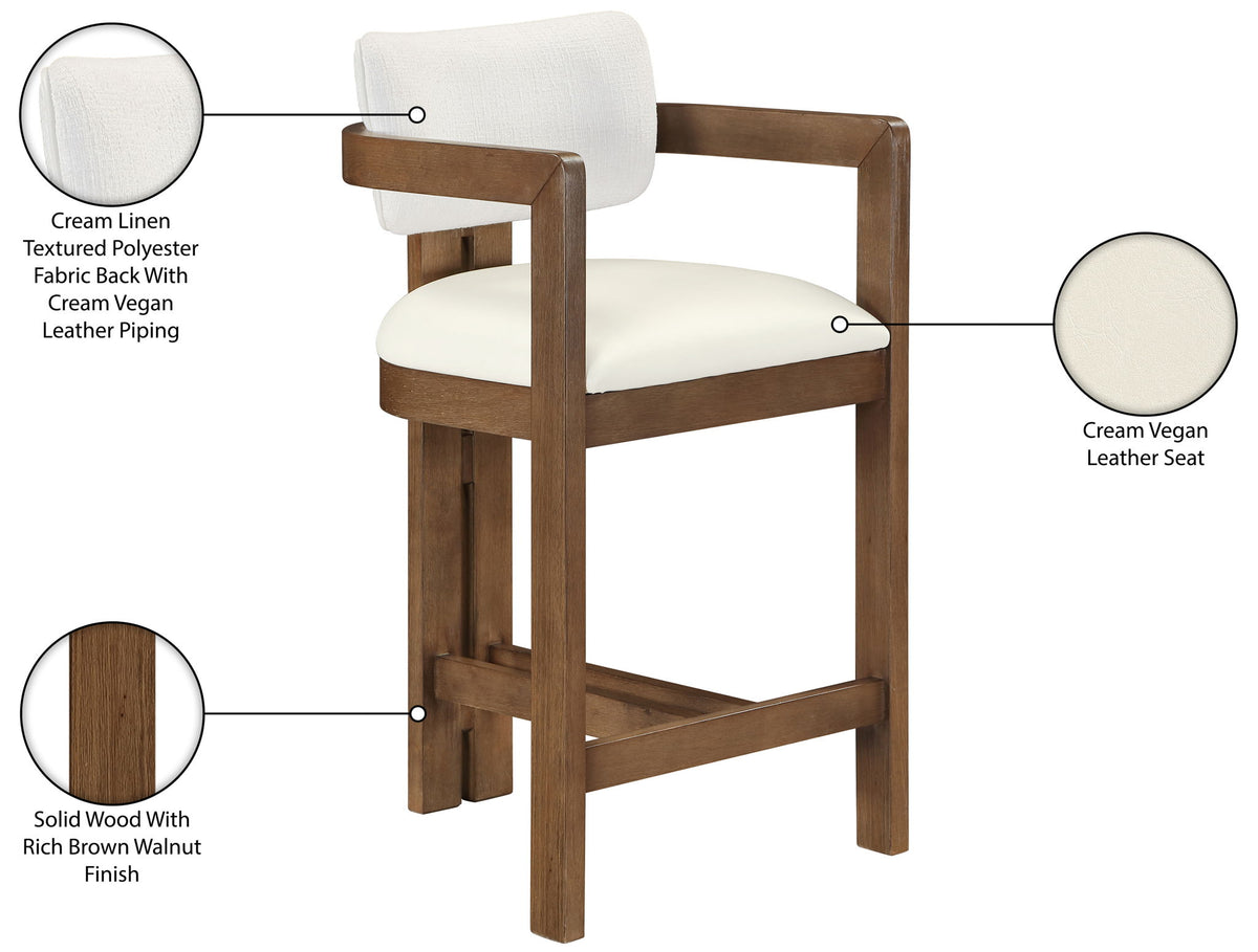 Ravina - Upholstered Counter Stool With Stained Brown Base