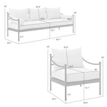 Leni - 3-Piece Outdoor Conversation Set - Moonveil / Warm Gray