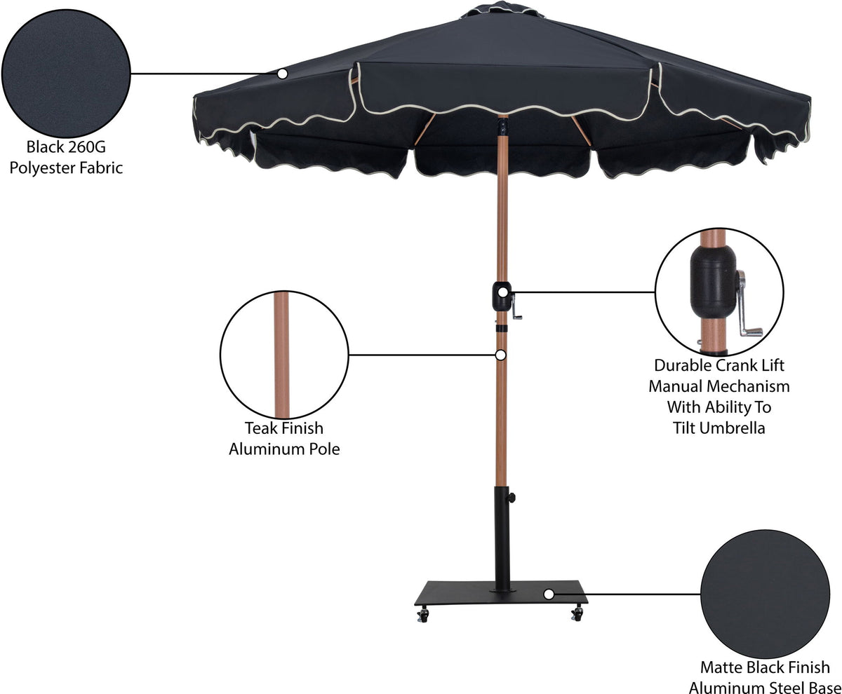 Amalfi - Aluminum Patio Umbrella - Black Base / Light Brown Pole