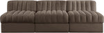 Rummi - Velvet Performance Fabric Upholstered 3 Piece Modular Armless Sofa