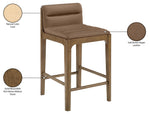 Ellis - Vegan Leather Upholstered Counter Stool (Set of 2) - Brown Base