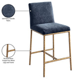 Reeves - Chenille Fabric Upholstered Counter Stool (Set of 2) - Gold Base