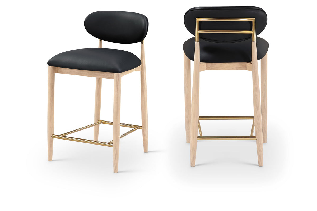 Riccio - Stool - Natural And Gold Frame