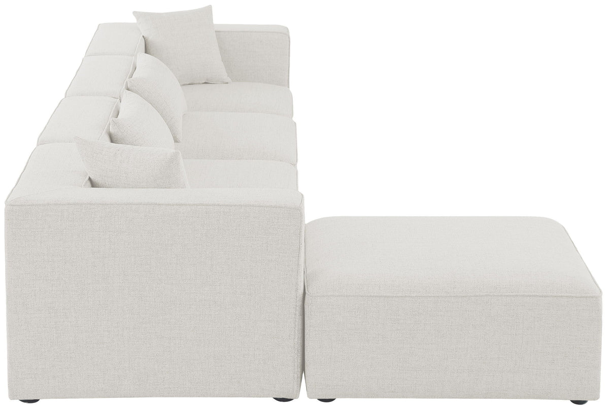 Cube - Linen 5 Piece Modular Sectional With Chaise