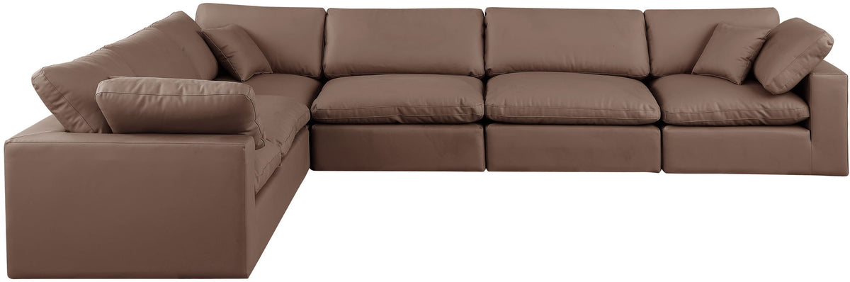 Comfy - 6 Piece Faux Leather Modular Corner Sectional
