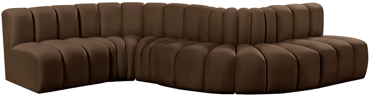 Arc - Velvet 6 Piece Curved Modular Sofa