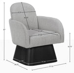 Marlowe - Linen Textured Fabric Upholstered Swivel Accent Chair - Stained Black