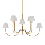 Poppins - 8 Light Brass Chandelier - White / Gold