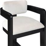 Sacha - Velvet Stool With Black Base