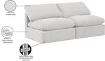 Indulge - Velvet 2 Seat Modular Armless Sofa