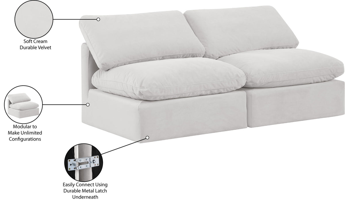 Indulge - Velvet 2 Seat Modular Armless Sofa