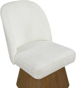 Marlowe - Linen Textured Fabric Upholstered Swivel Dining Side Chair - Stained Brown